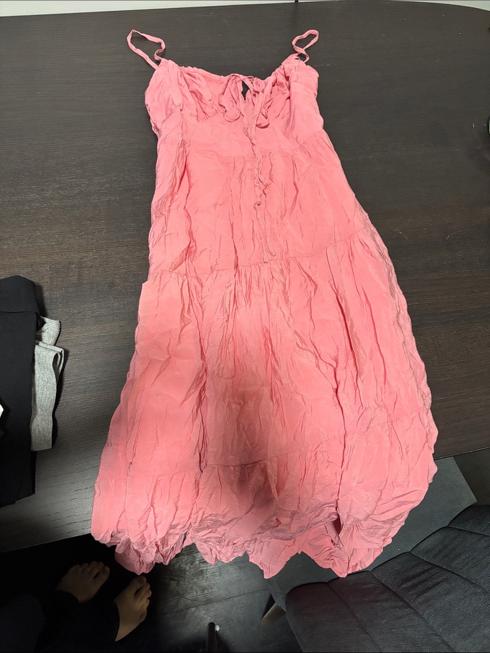 Pink Spaghetti Strap Summer Dress